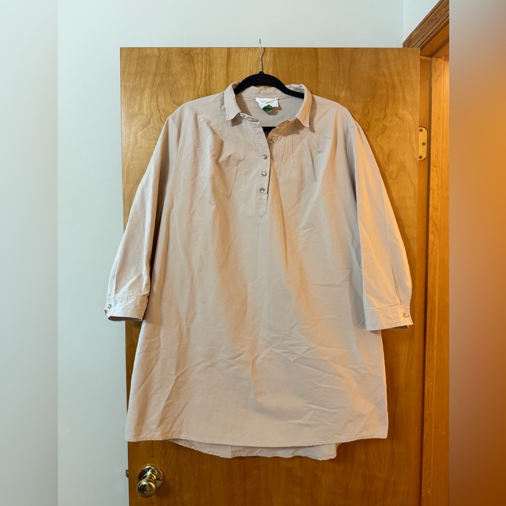 Pomander Place Tuckernuck Polly Cotton Shirt Dress Light Tan Women’s XXL